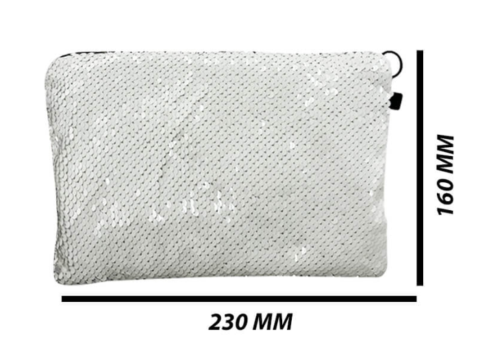 Silver Sequin Pencil/Makeup Bag