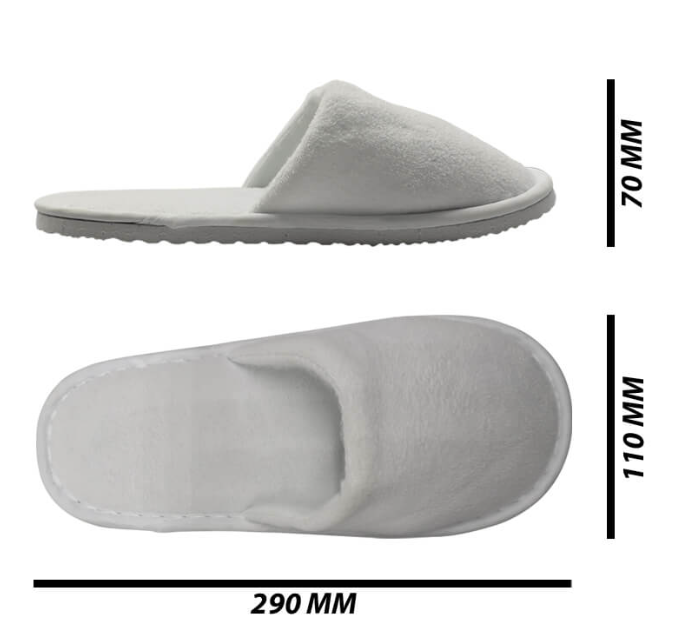 Sublimation White Close Front Hotel Slipper