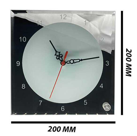 Sublimation glass square mirror wall clock