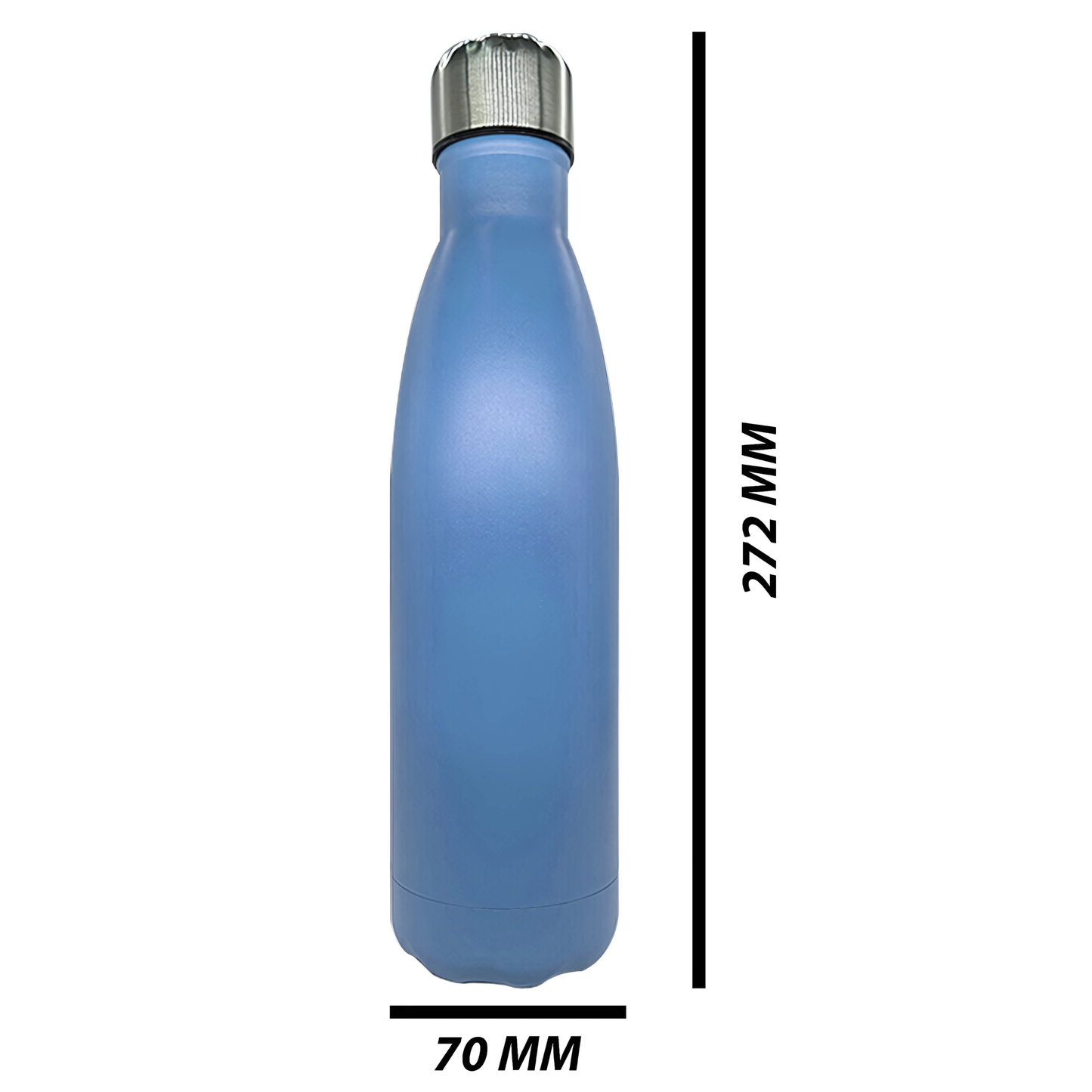 Double Wall Stainless Steel 500ml Engraving Water Bottle Light Blue