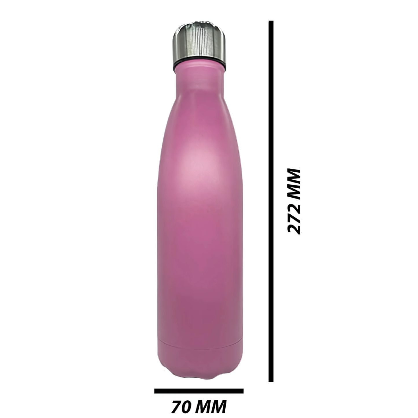 Double Wall Stainless Steel 500ml Engraving Water Bottle Light Pink