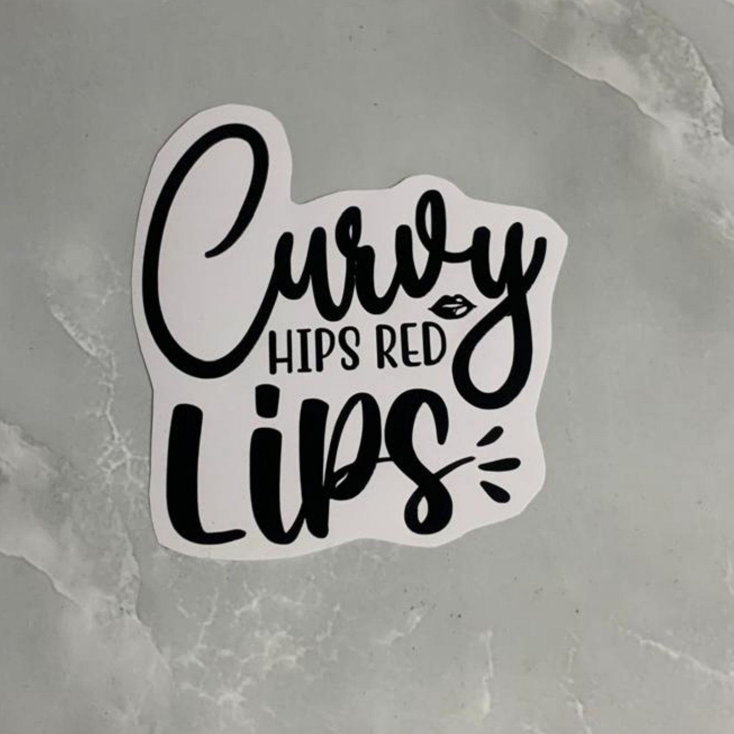Vinyl decals "curvy hips red lips"