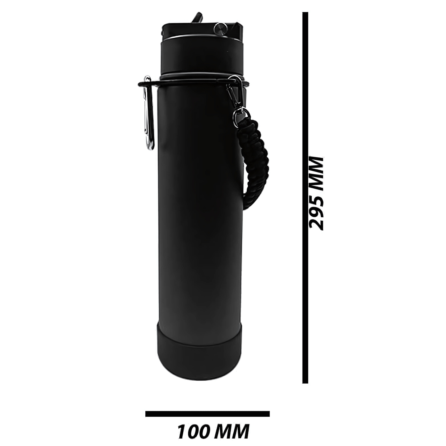 Double Wall Stainless Steel Engraving 24oz (700ml) Rope Water Bottle Black