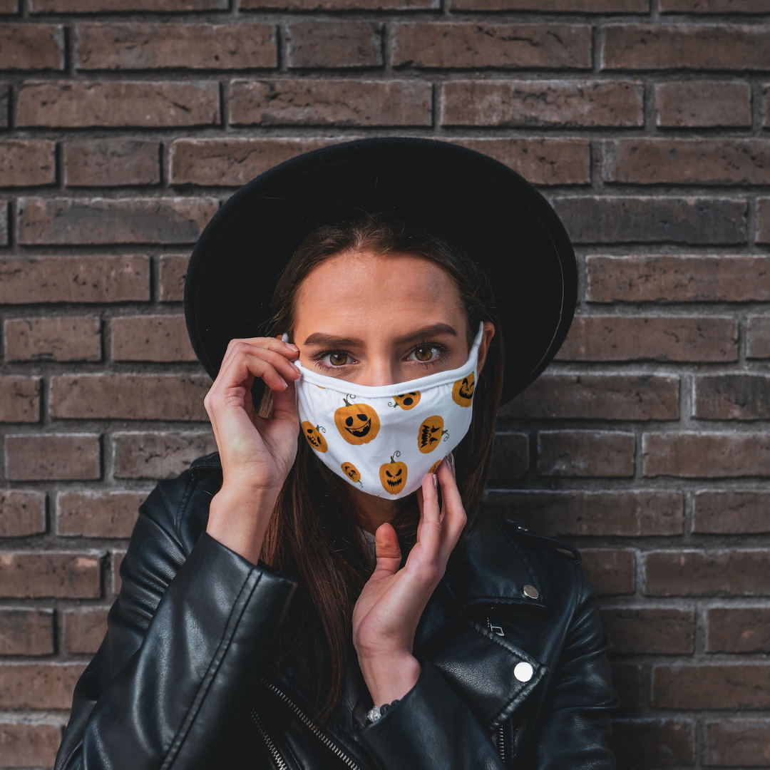 Women's Pumpkin Halloween Face Mask