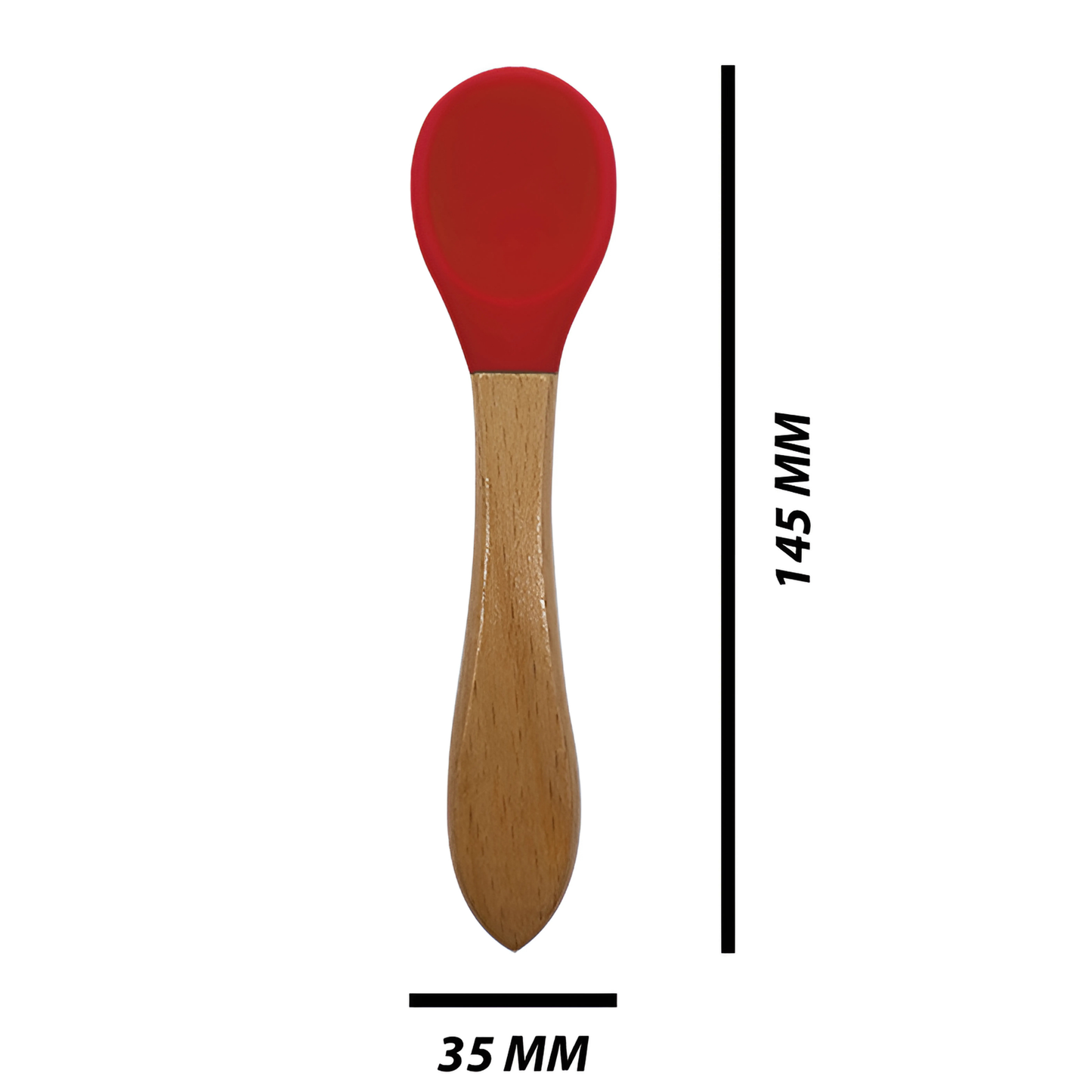 Engraving Bamboo Baby Spoon Red