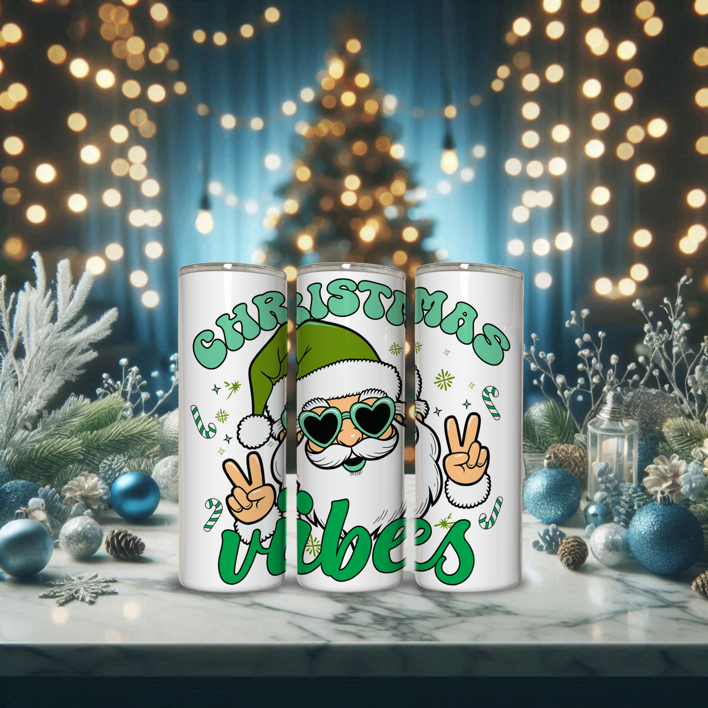 20 oz Christmas skinny tumbler