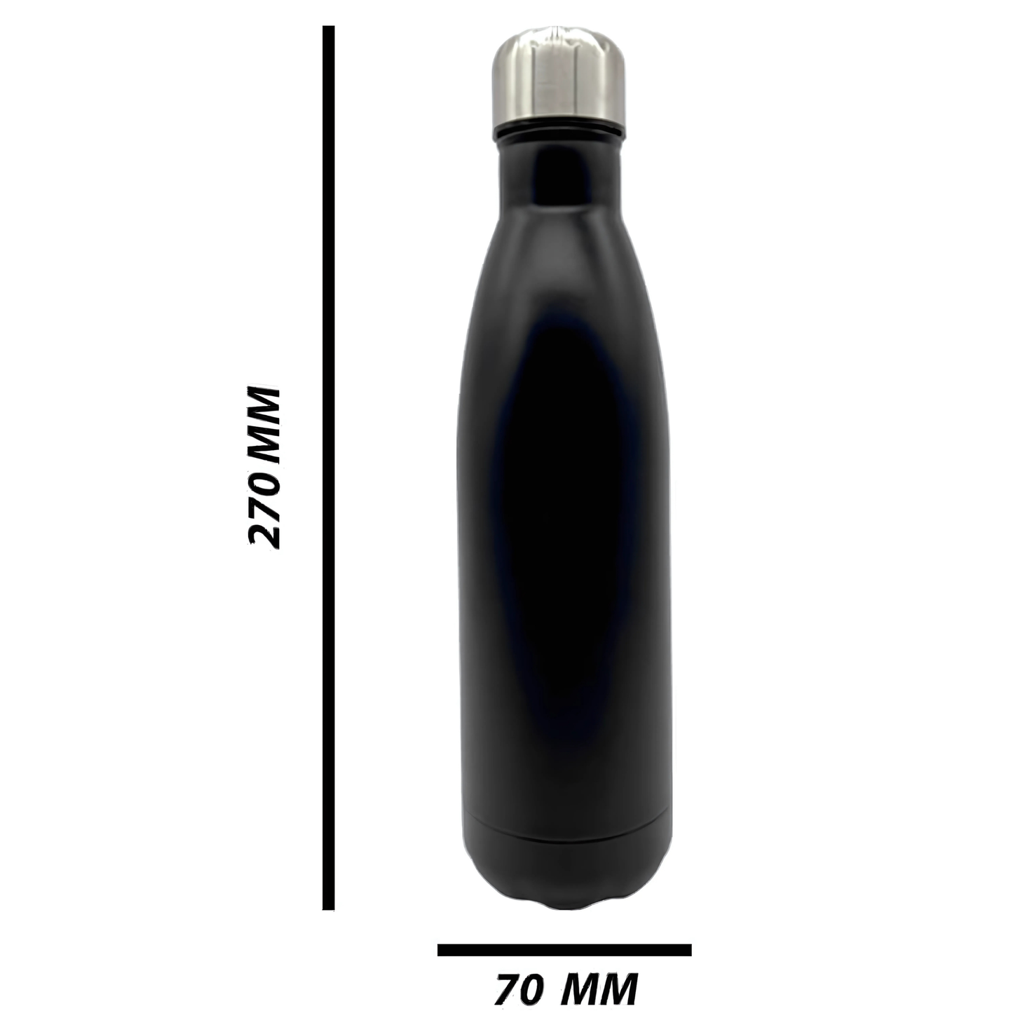Double Wall Stainless Steel 500ml Engraving Water Bottle Black