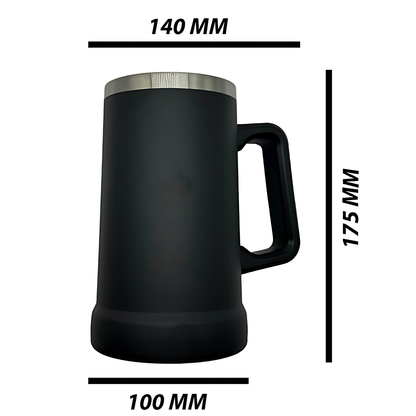 Double wall stainless steel 23oz engraving German beer mug black