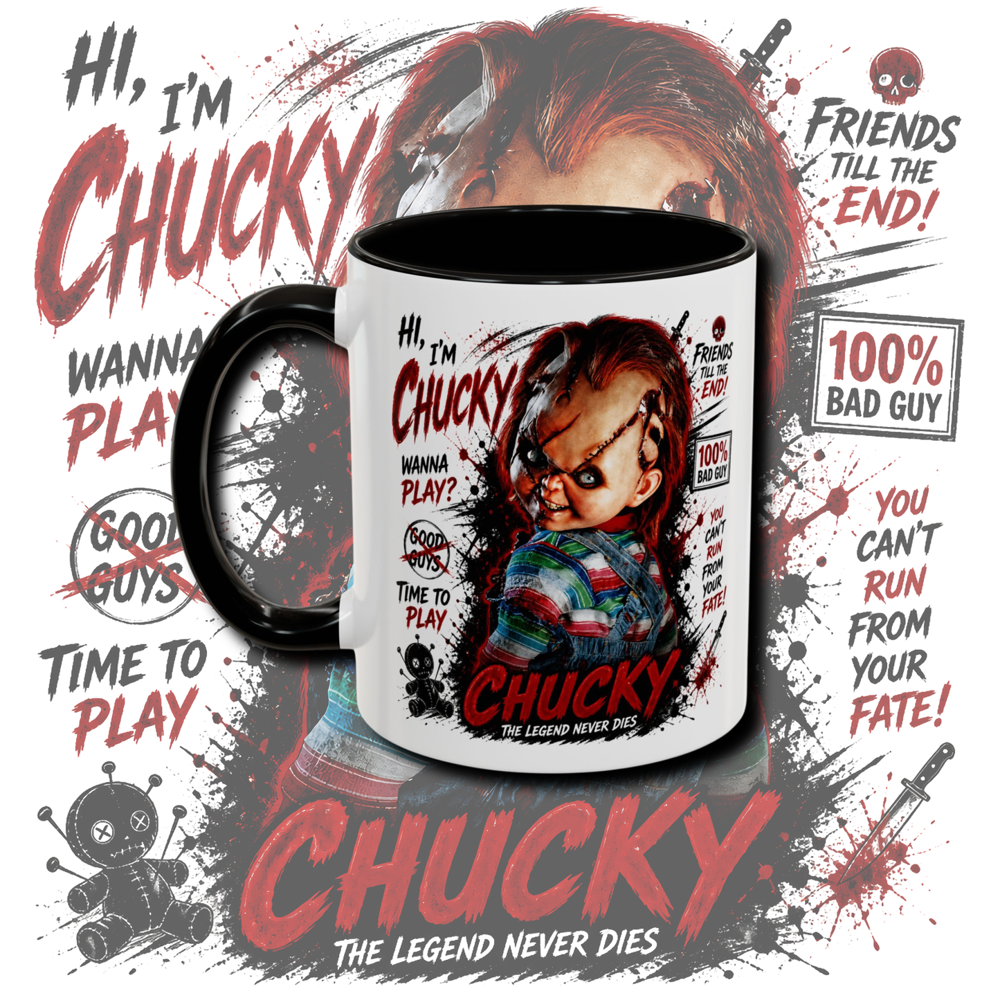 "Horror" two tone mug.