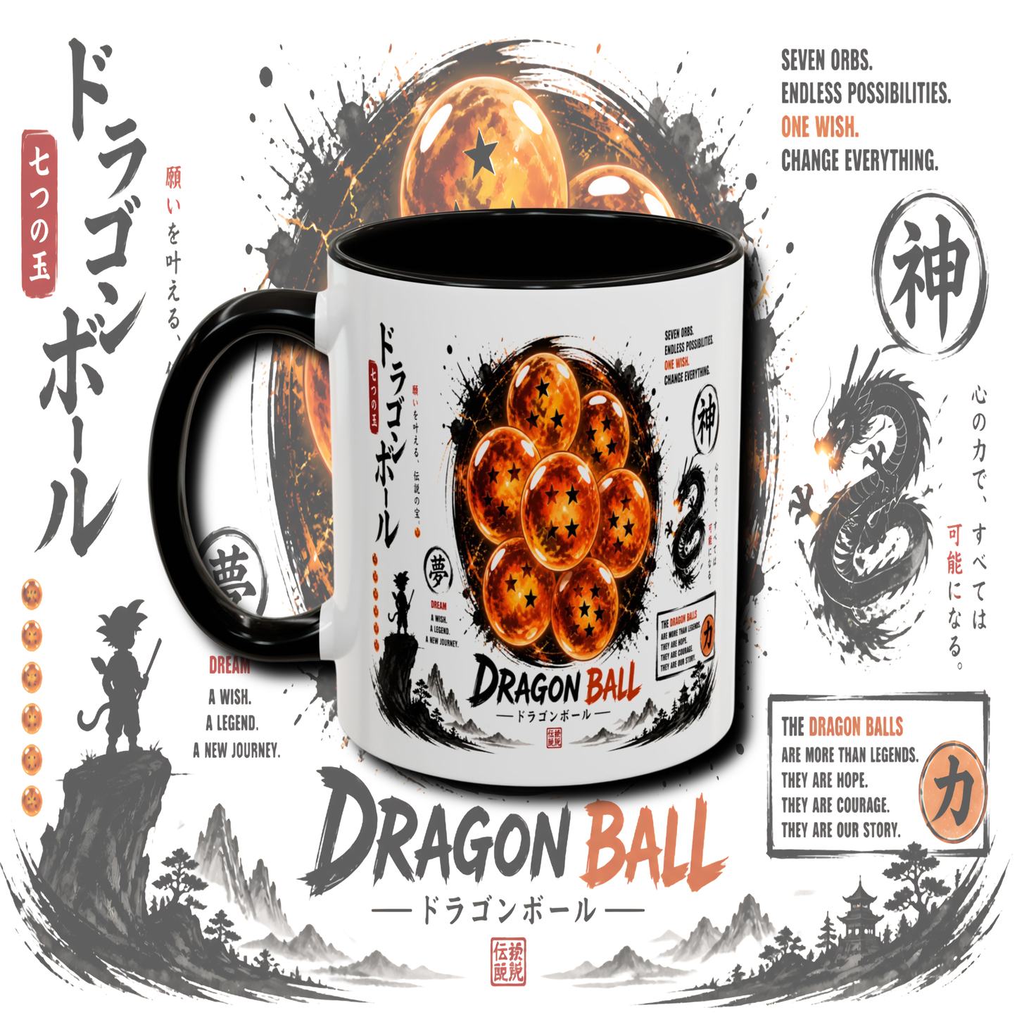 "Fan art anime" two tone mug.