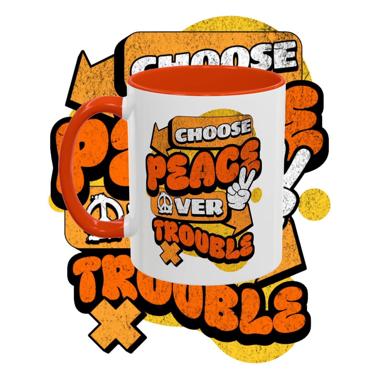 "Choose peace" two tone sublimation mug.