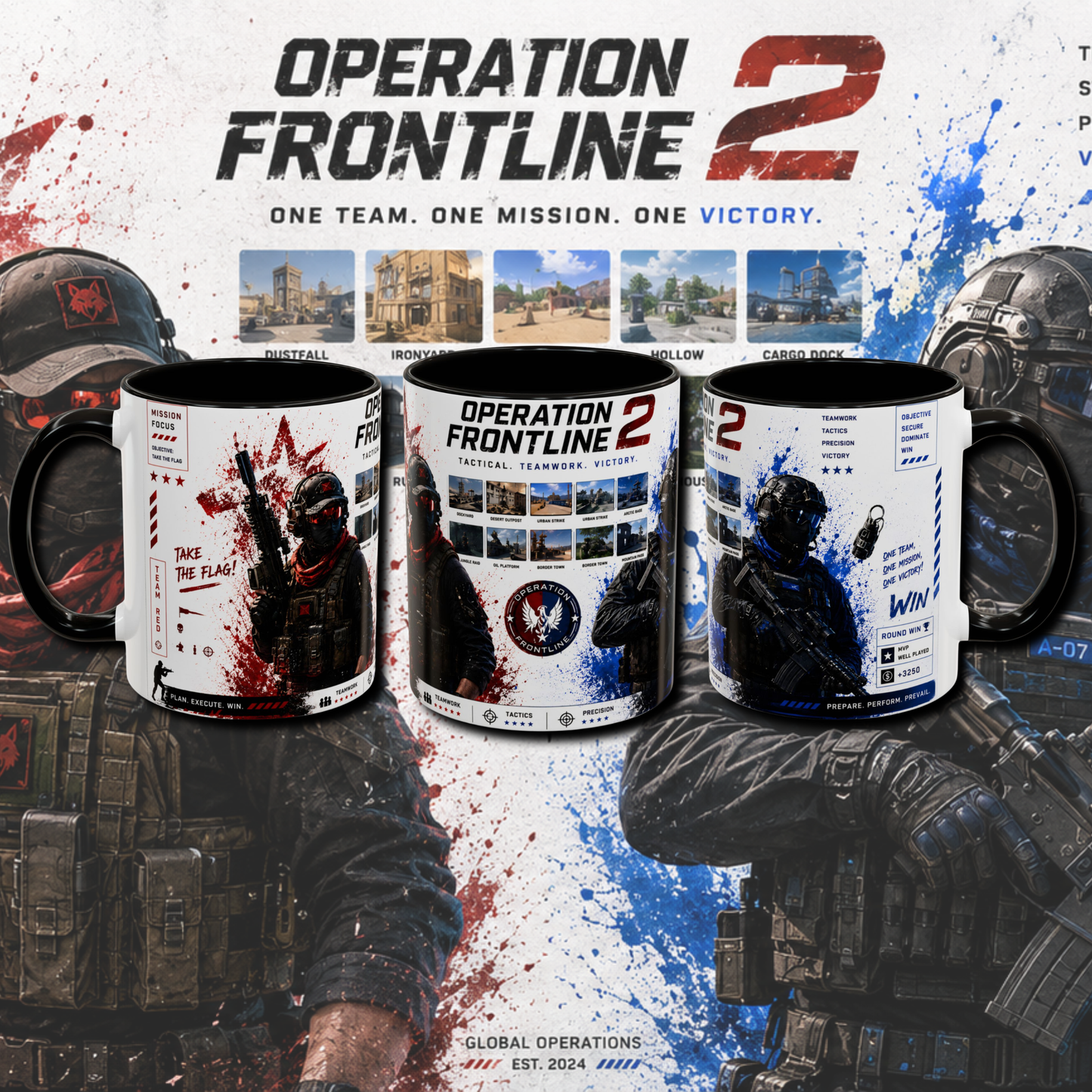 "Operation frontline 2" two tone gaming mug.
