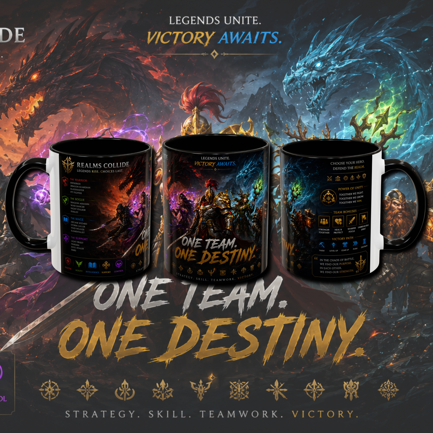 "Realms collide" two tone gaming mug.