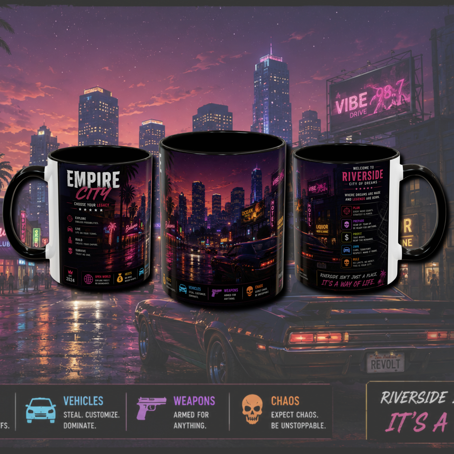 "Empire city" two tone gaming mug.