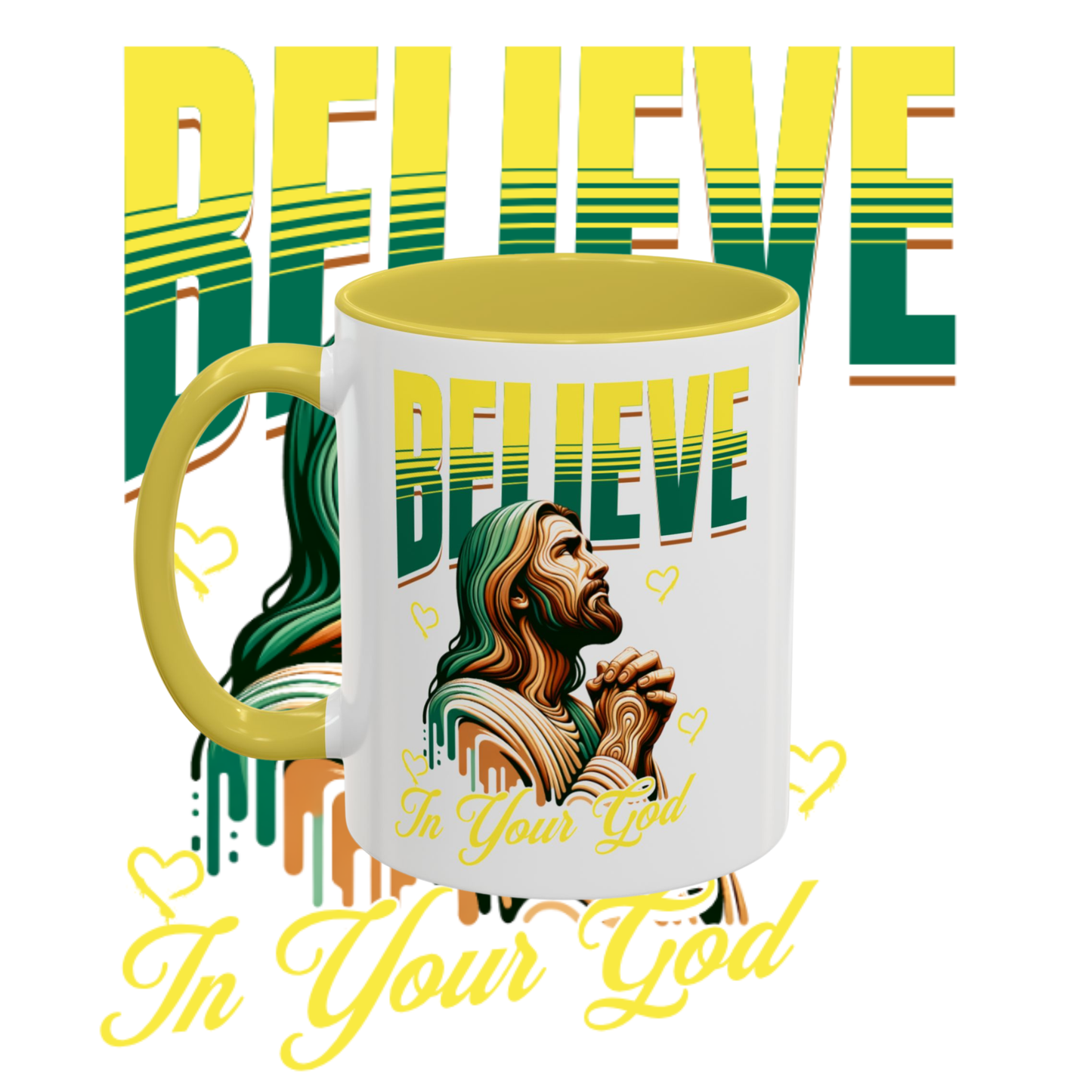"Believe" two tone sublimation mug.