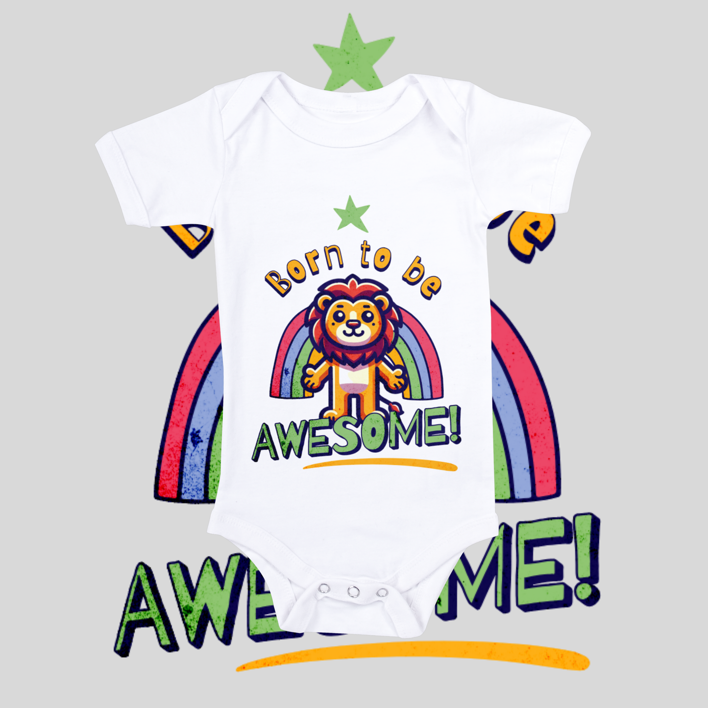 "Born to be awesome" baby grow.