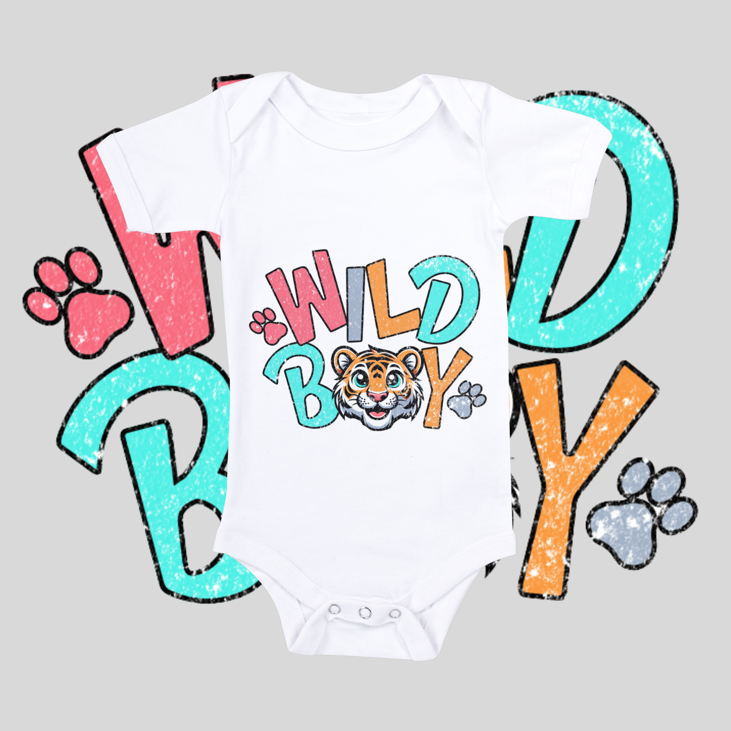 "Wild boy" baby grow,
