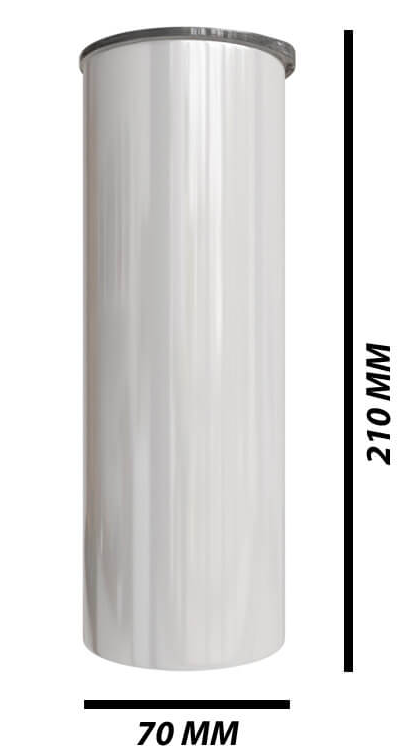Double wall 20oz stainless steel white skinny tumbler