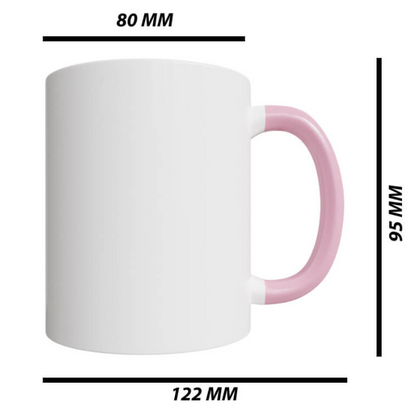 Pink white two tone sublimation mugs