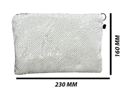 Silver Sequin Pencil/Makeup Bag