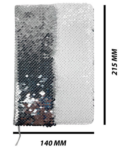 A5 Silver Sequin Notebook