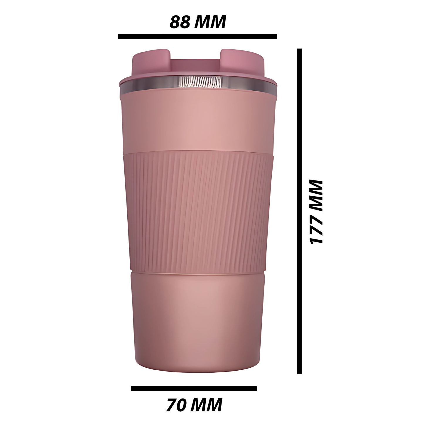 Double wall stainless steel engraving cappuccino mug pink