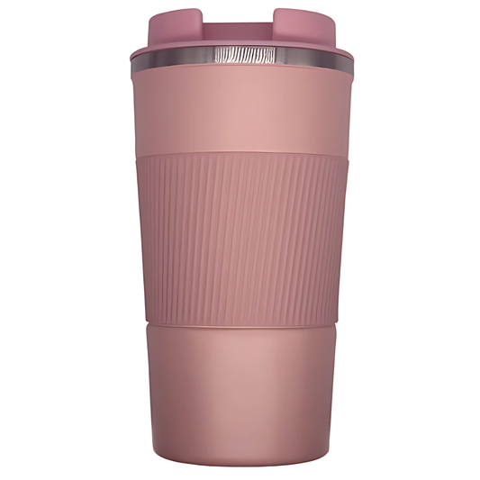 Double wall stainless steel engraving cappuccino mug pink