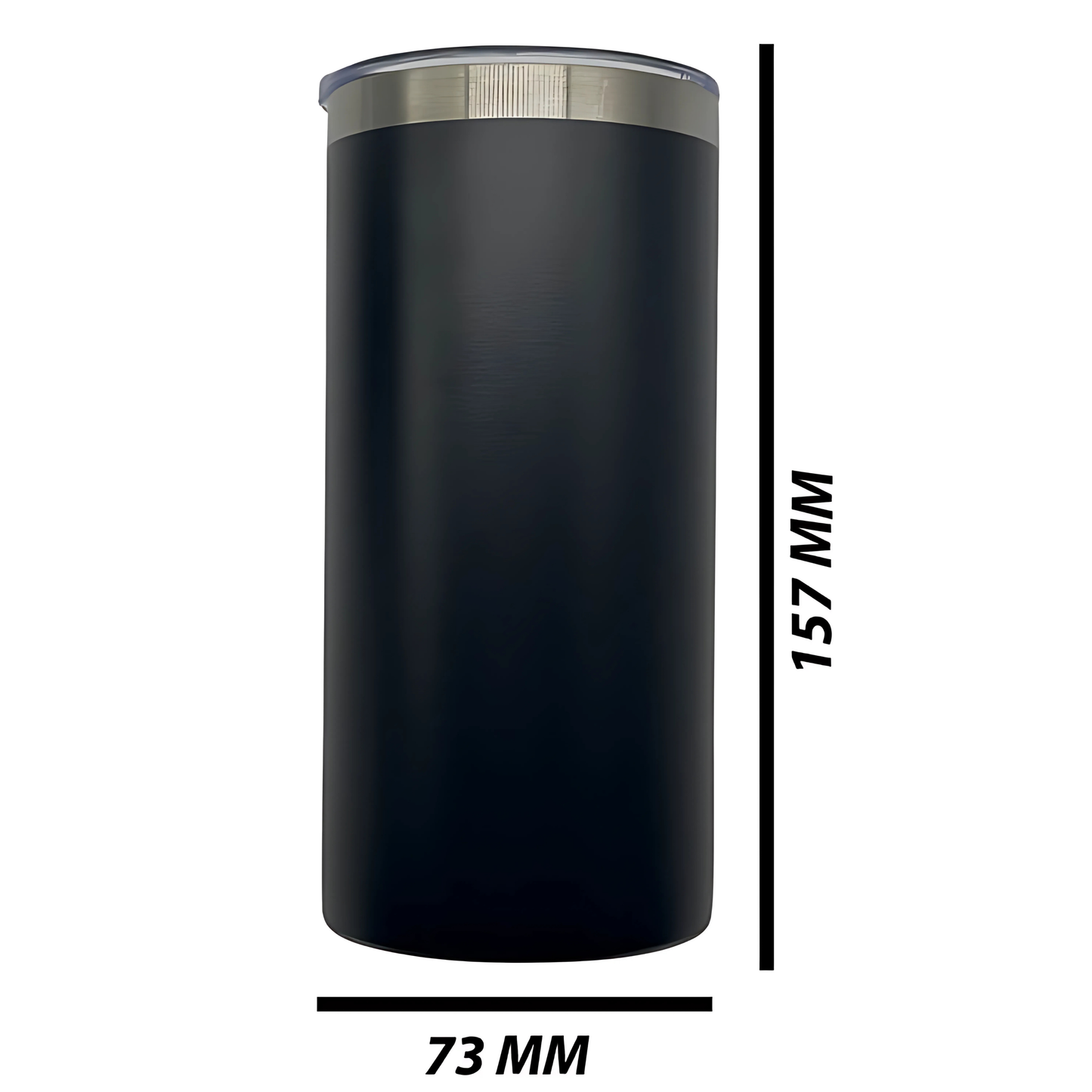 Double wall stainless steel 15oz engraving skinny tumbler black