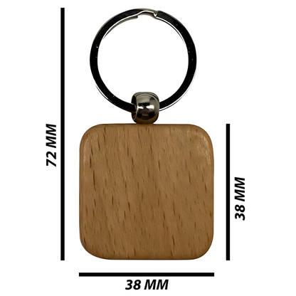Engraving Wood Keyring Square