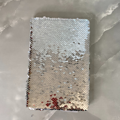 A5 Silver Sequin Notebook