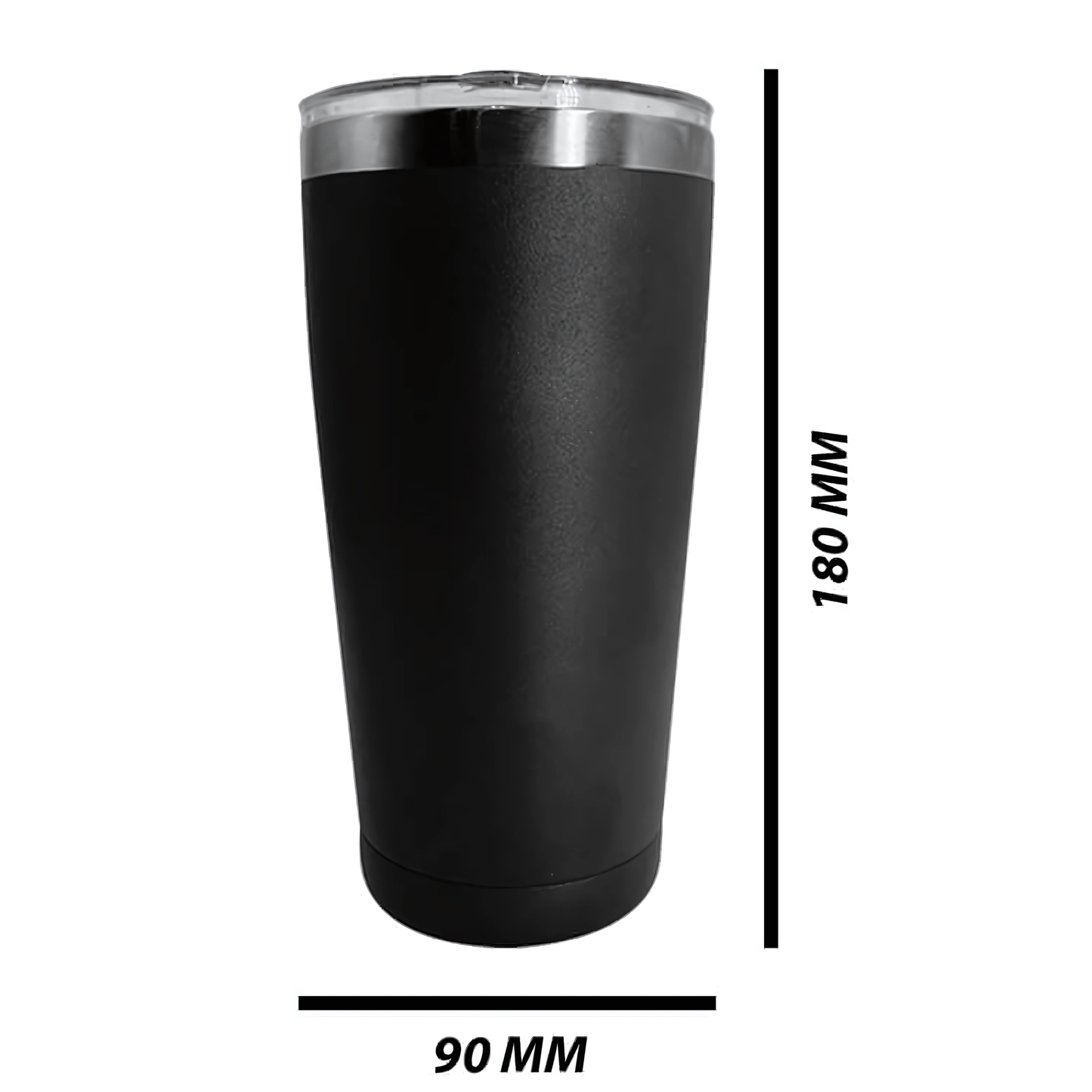 Double wall stainless steel engraving brandy tumbler black