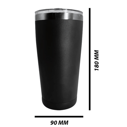 Double wall stainless steel engraving brandy tumbler black