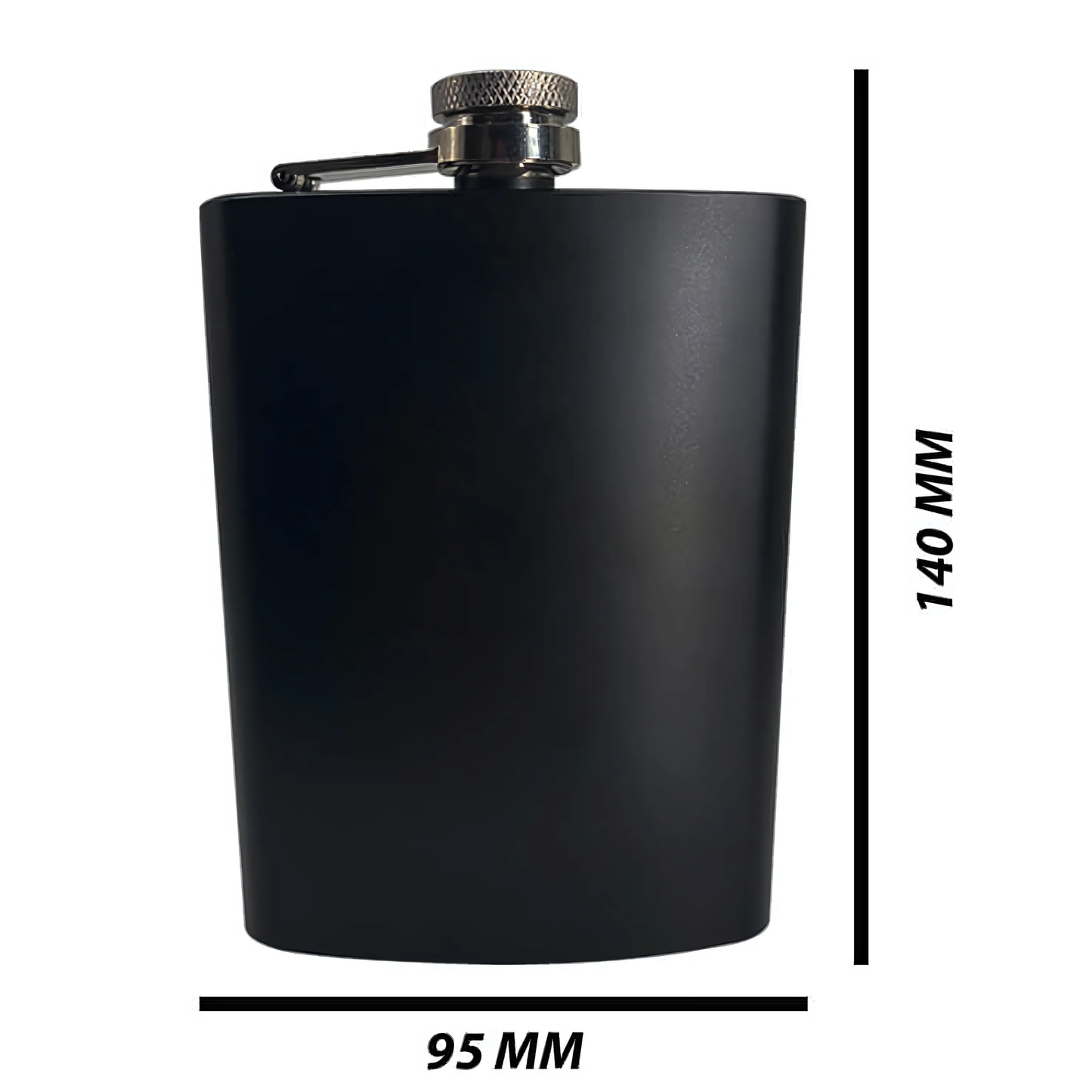 Stainless Steel 200ml Engraving Hip Flask Black