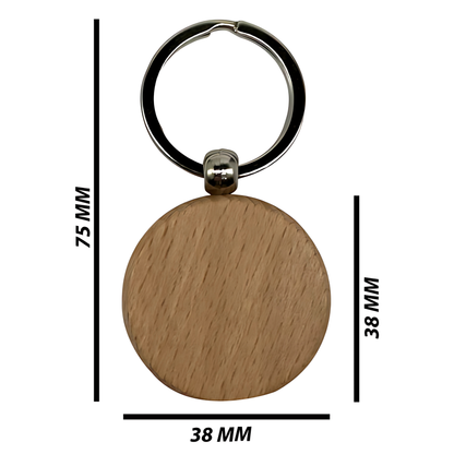 Engraving Wood Keyring Round