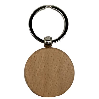 Engraving Wood Keyring Round