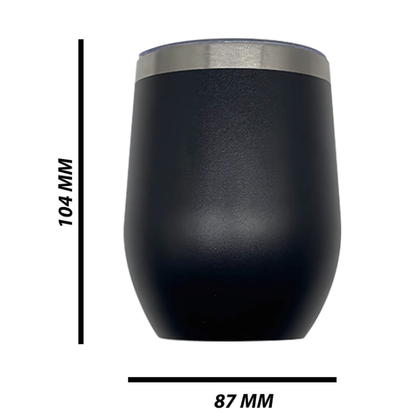 Double wall stainless steel 12oz engraving wine tumbler black