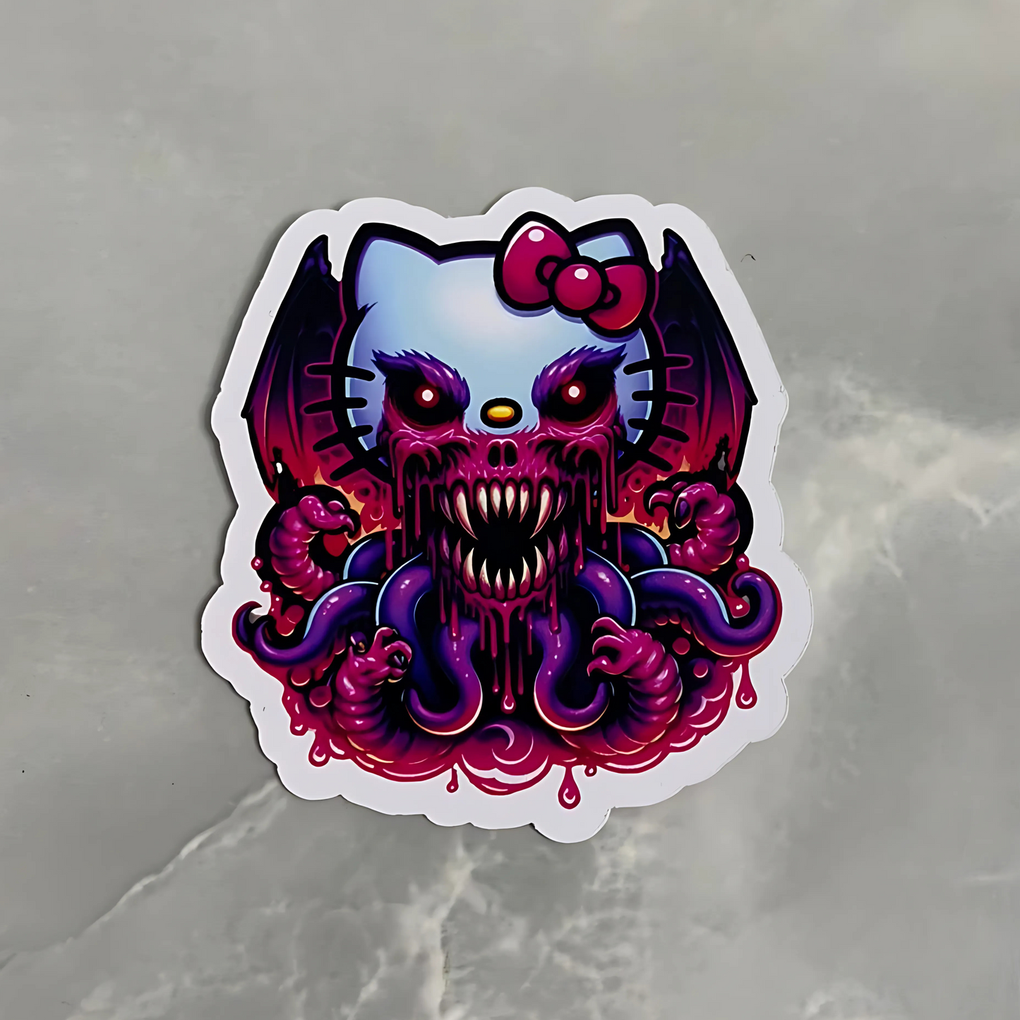Evil kitty printed stickers
