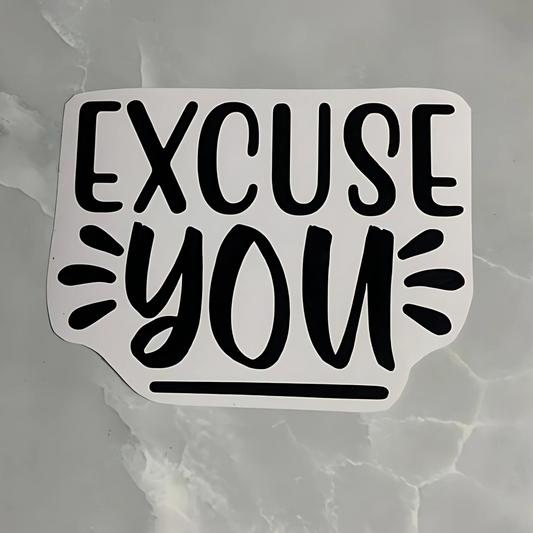 Vinyl decal "excuse you"