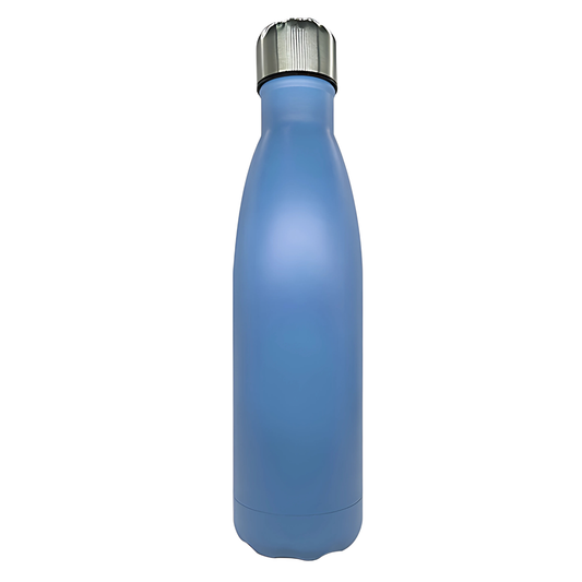 Double Wall Stainless Steel 500ml Engraving Water Bottle Light Blue