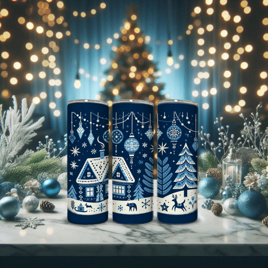 20 oz Christmas skinny tumbler