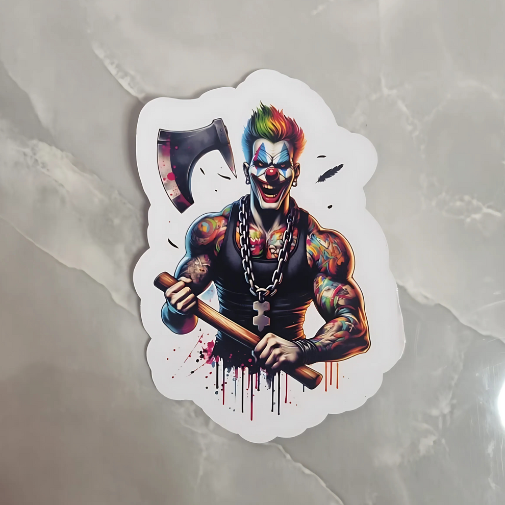 Clown printed stickers – Graphink_Print_Design