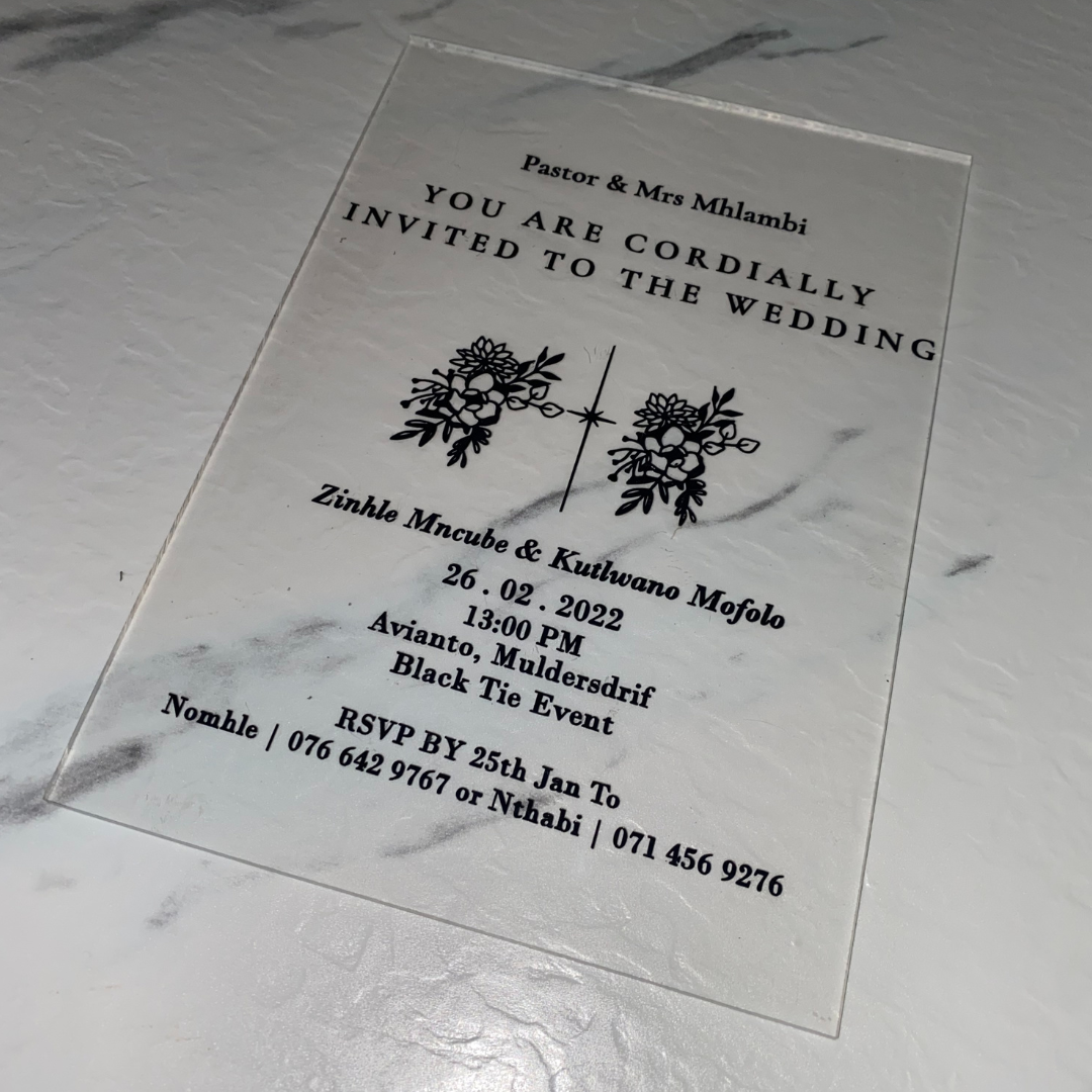 Acrylic Wedding Invitation