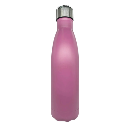 Double Wall Stainless Steel 500ml Engraving Water Bottle Light Pink