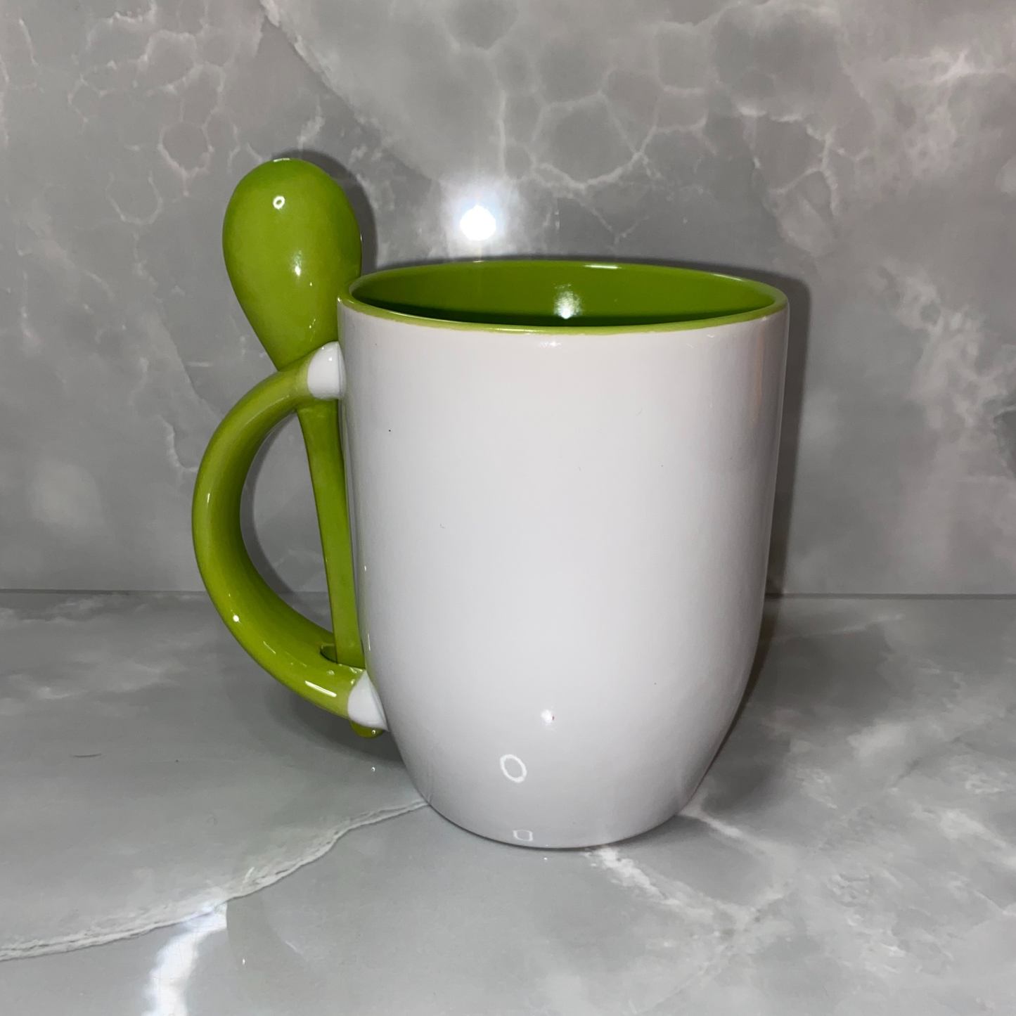 Mug with spoon light green
