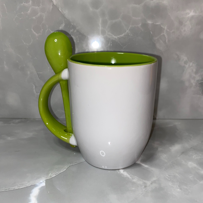 Mug with spoon light green