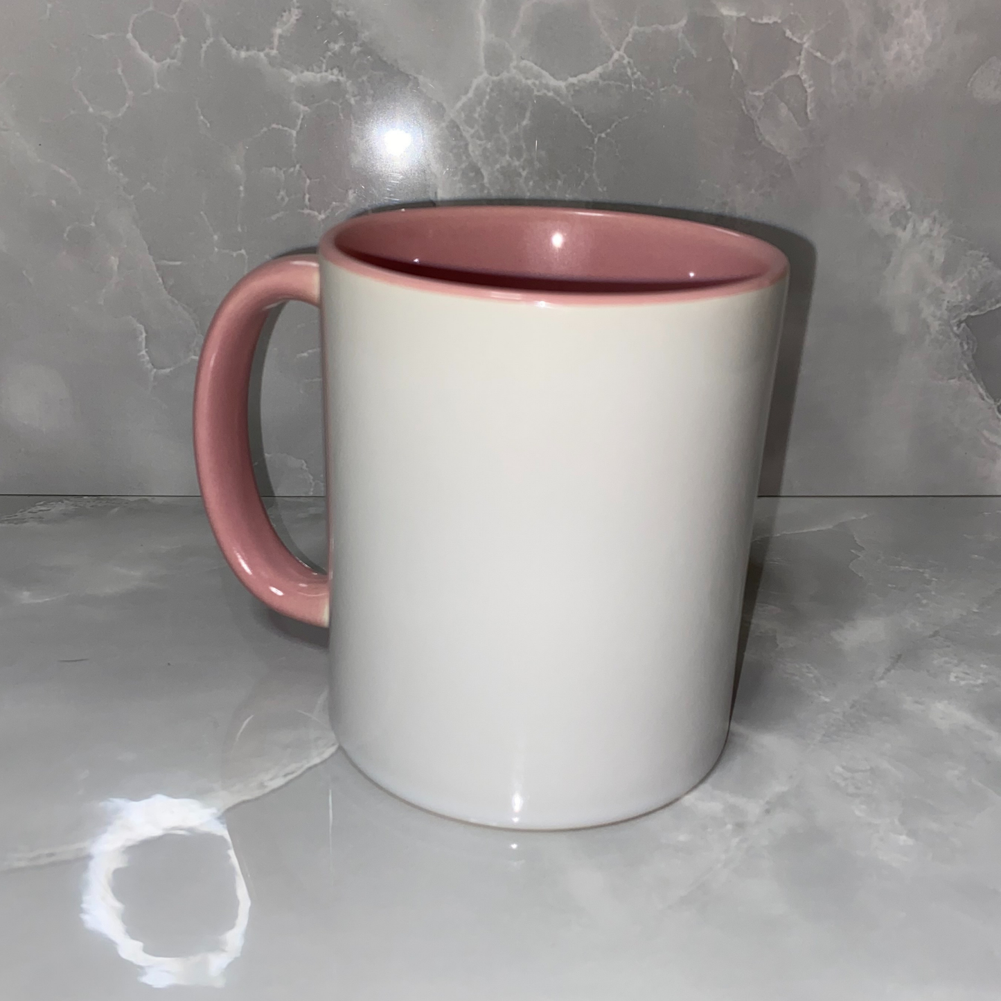 Pink white two tone sublimation mugs