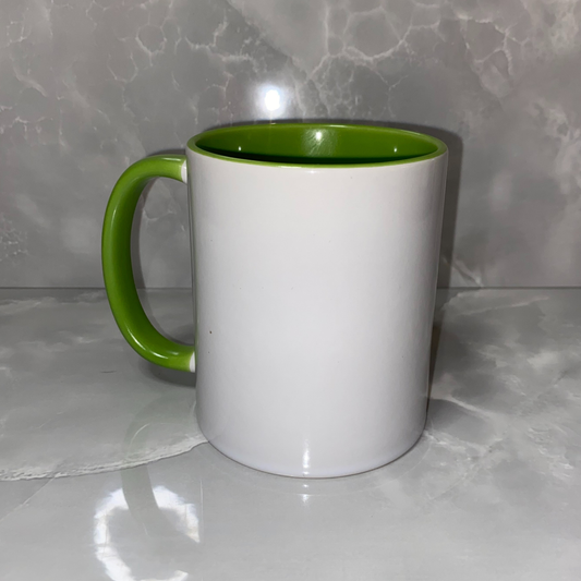 Light green two tone sublimation mugs