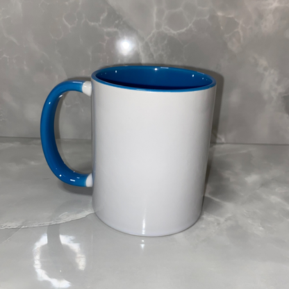 Light blue two tone sublimation mugs