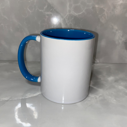 Light blue two tone sublimation mugs