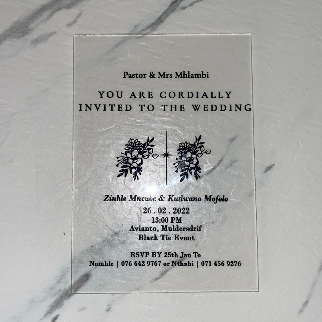 Acrylic Wedding Invitation